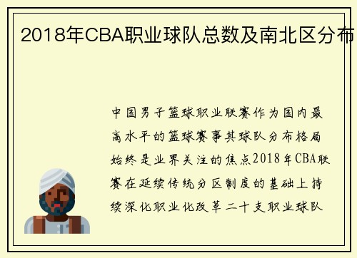 2018年CBA职业球队总数及南北区分布